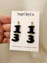 Load image into Gallery viewer, “13” Dangles • TS Reputation Inspired | Handmade Polymer Clay Earrings