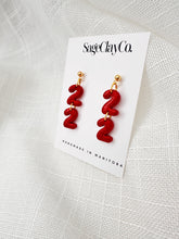Load image into Gallery viewer, Sparkly 22 Red • TS Red Album Inspired | Handmade Polymer Clay Earrings