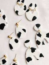 Load image into Gallery viewer, Cowprint Polymer Clay Earrings