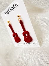 Load image into Gallery viewer, Acoustic Guitar Dangles • TS Red Inspired | Handmade Polymer Clay Earrings