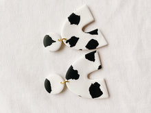 Load image into Gallery viewer, Cowprint Polymer Clay Earrings