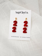 Load image into Gallery viewer, Sparkly 22 Red • TS Red Album Inspired | Handmade Polymer Clay Earrings