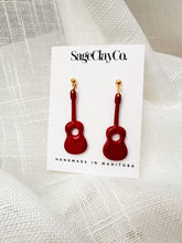 Load image into Gallery viewer, Acoustic Guitar Dangles • TS Red Inspired | Handmade Polymer Clay Earrings