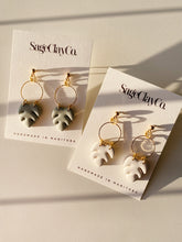 Load image into Gallery viewer, Palm Leaf Dangles | Handmade Polymer Clay Earrings