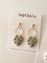 Load image into Gallery viewer, Palm Leaf Dangles | Handmade Polymer Clay Earrings