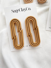 Load image into Gallery viewer, Retro Double Rainbow | Desert Sands Collection | Handmade Polymer Clay Earrings