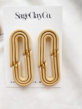 Load image into Gallery viewer, Retro Double Rainbow | Desert Sands Collection | Handmade Polymer Clay Earrings