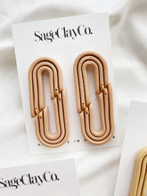 Load image into Gallery viewer, Retro Double Rainbow | Desert Sands Collection | Handmade Polymer Clay Earrings