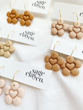 Load image into Gallery viewer, Daisy Heart Hoops | Desert Sands Collection | Handmade Polymer Clay Earrings