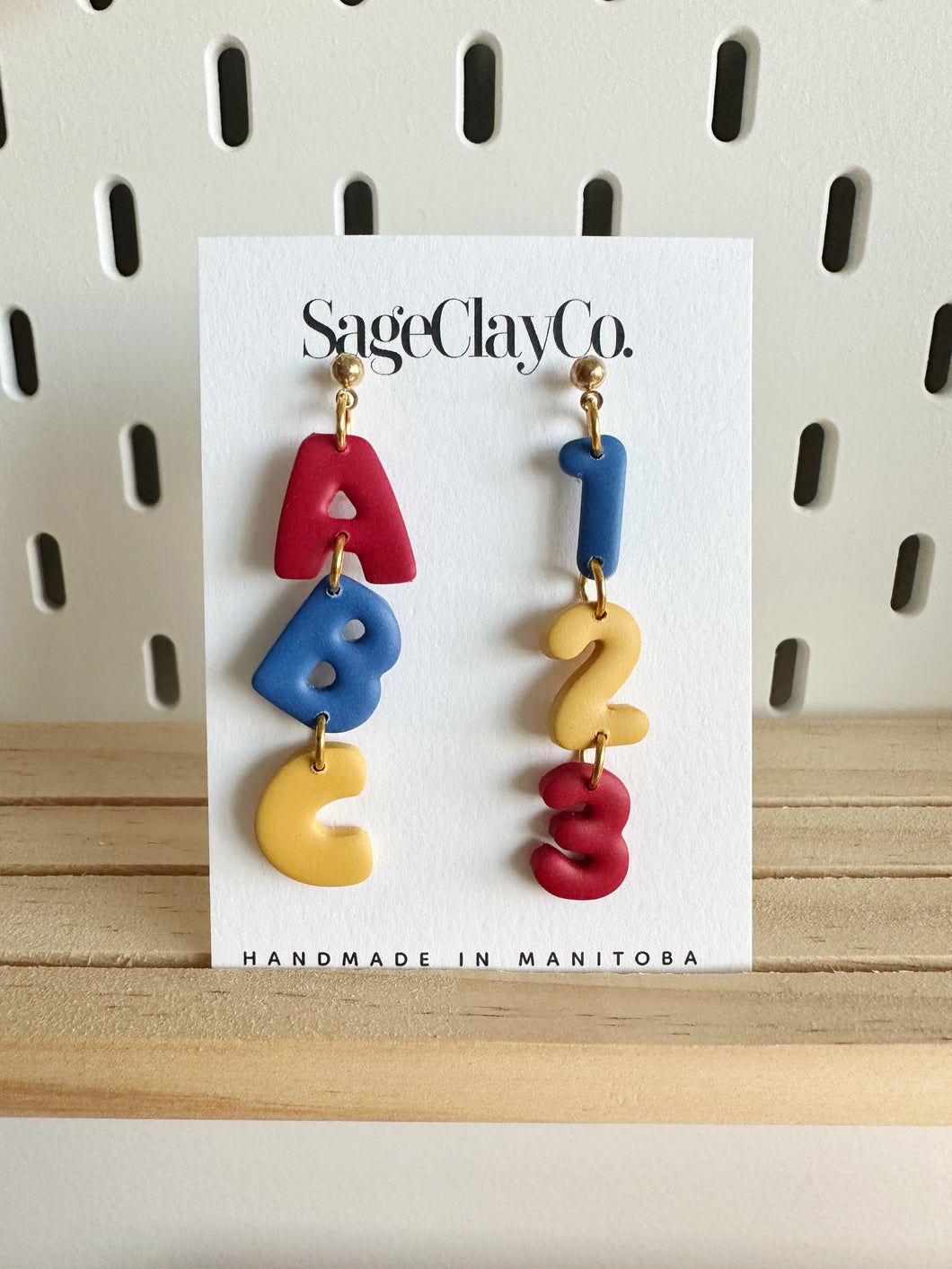 ABC 123 | Teacher Collection | Handmade Polymer Clay Earrings