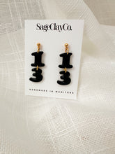 Load image into Gallery viewer, “13” Dangles • TS Reputation Inspired | Handmade Polymer Clay Earrings
