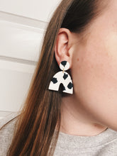 Load image into Gallery viewer, Cowprint Polymer Clay Earrings
