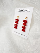 Load image into Gallery viewer, Sparkly 22 Red • TS Red Album Inspired | Handmade Polymer Clay Earrings
