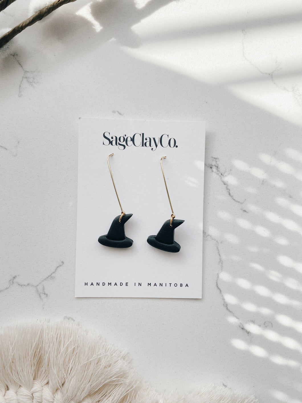 Witch Hat Drops | Handmade Polymer Clay Earrings