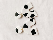 Load image into Gallery viewer, Cowprint Polymer Clay Earrings
