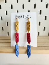 Load image into Gallery viewer, Crayons | Teacher Collection | Handmade Polymer Clay Earrings
