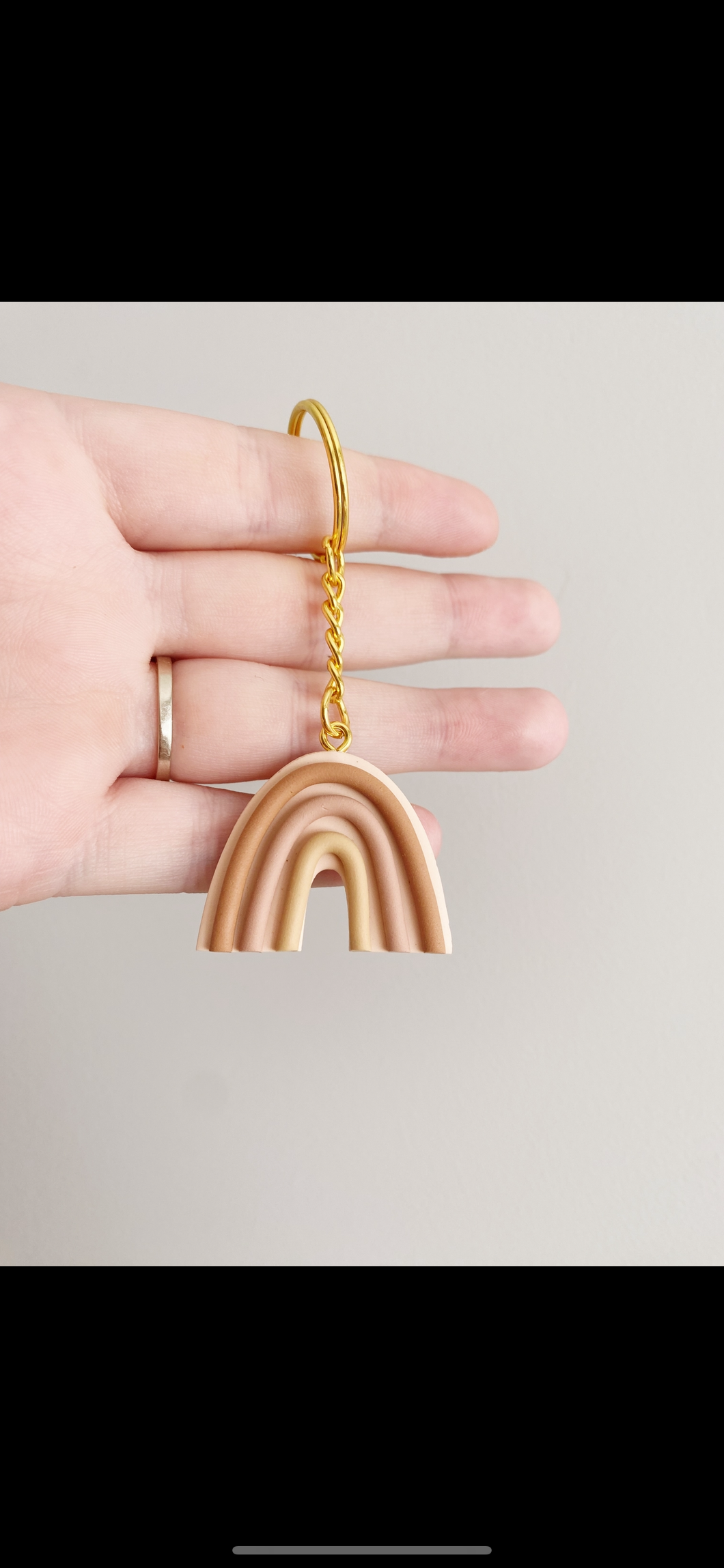 Boho Rainbow | handmade polymer clay key chain