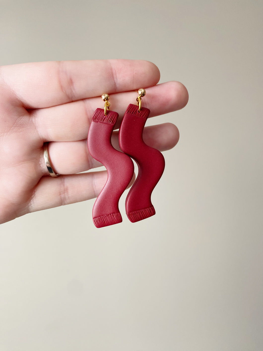 TS inspired, Red, All too Well | Handmade Polymer Clay Earrings