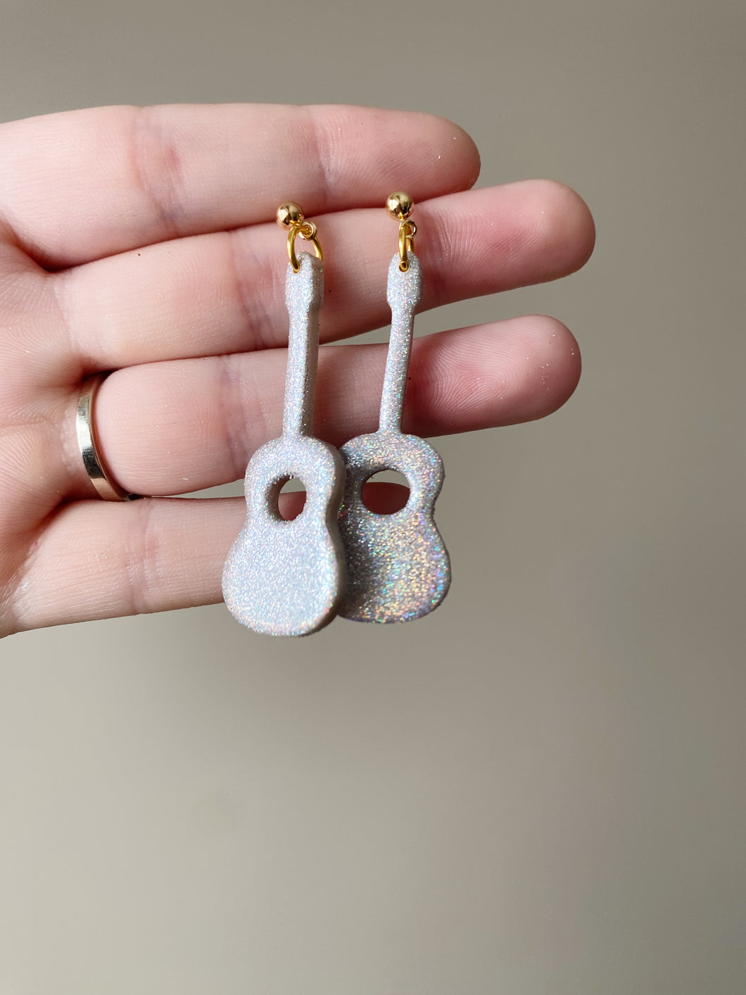 TS inspired, Sparkly Guitar | Handmade Polymer Clay Earrings