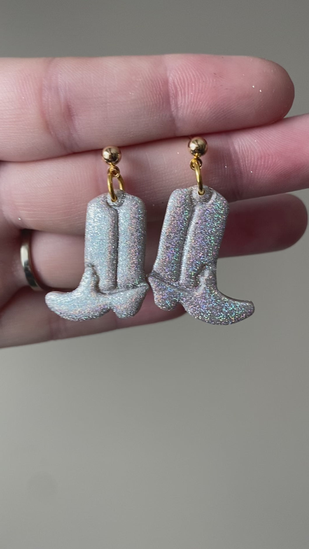 TS inspired, Sparkly Boots | Handmade Polymer Clay Earrings