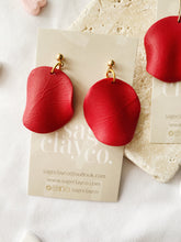 Load image into Gallery viewer, Rose Petal Drop Earrings | Made to Order - Handmade Polymer Clay Earrings
