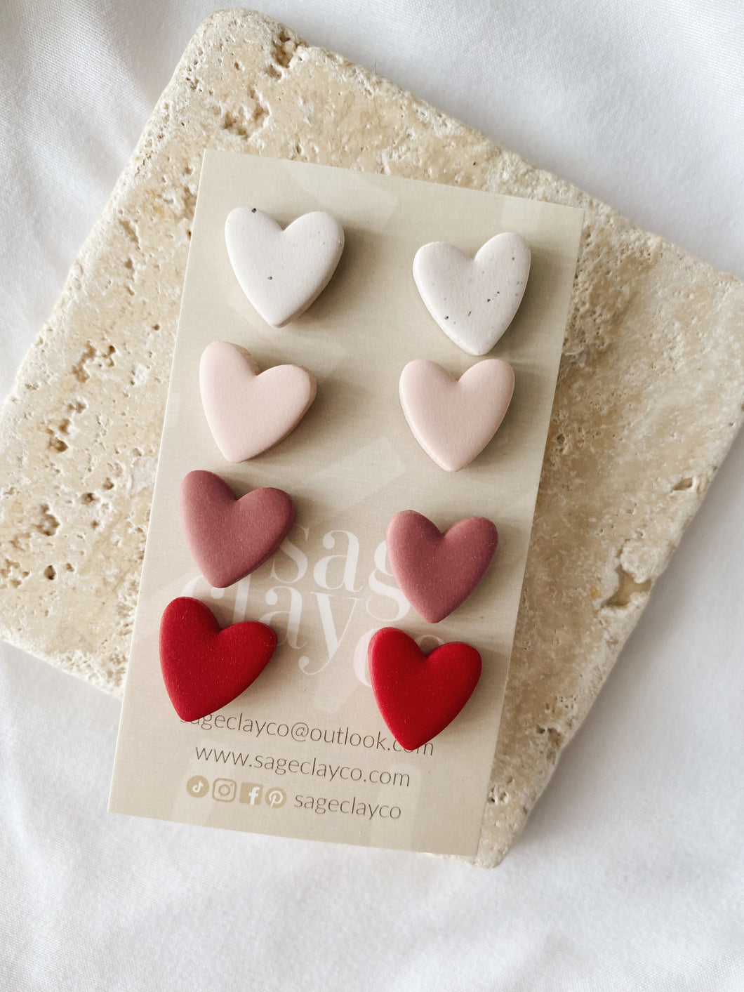 Heart Stud Pack | Made to Order - Handmade Polymer Clay Earrings